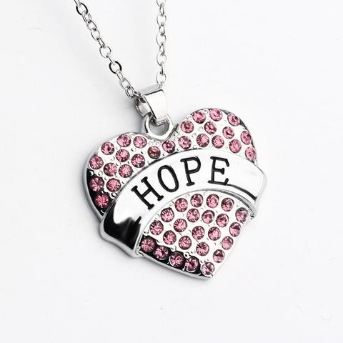 480x480 Silver Hope Heart Breast Cancer Awareness Necklace Amp Earrings