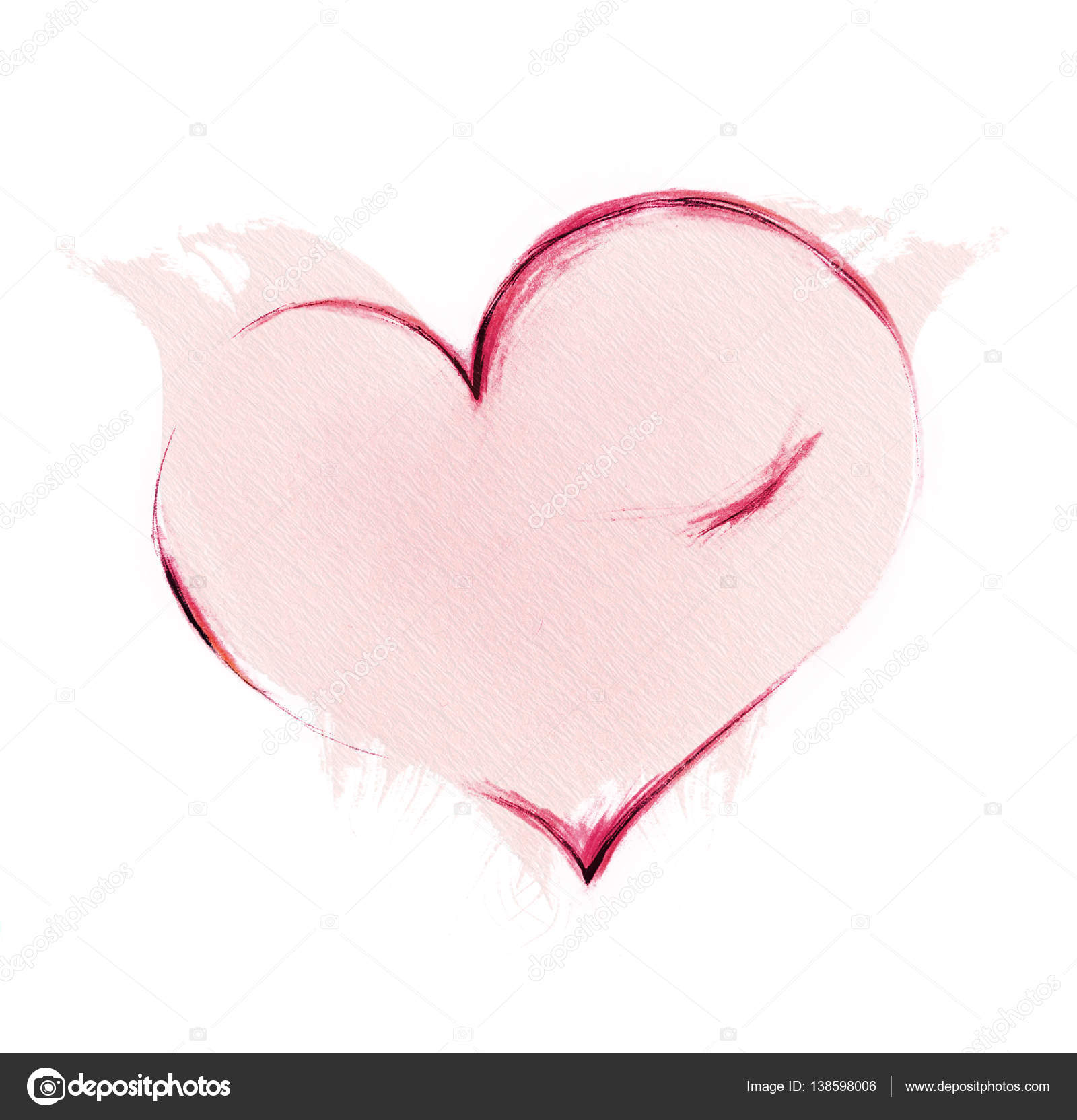 1600x1664 Love Heart Card. Pencil Drawing Sketch Heart Icon Isolated Over