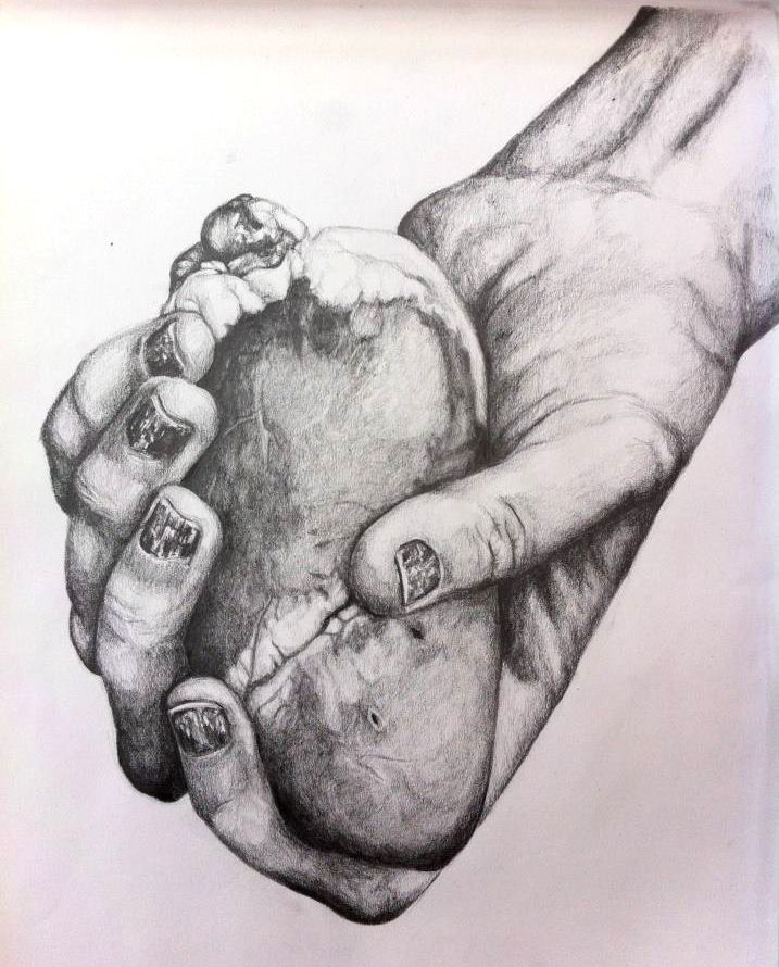 717x890 Pencil Drawing Of Someone Holding Their Heart