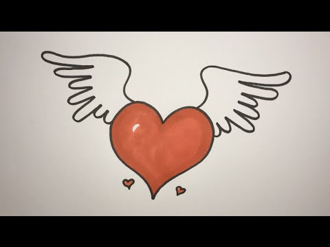 480x360 How To Draw A Heart With Wings Step By Step Easy