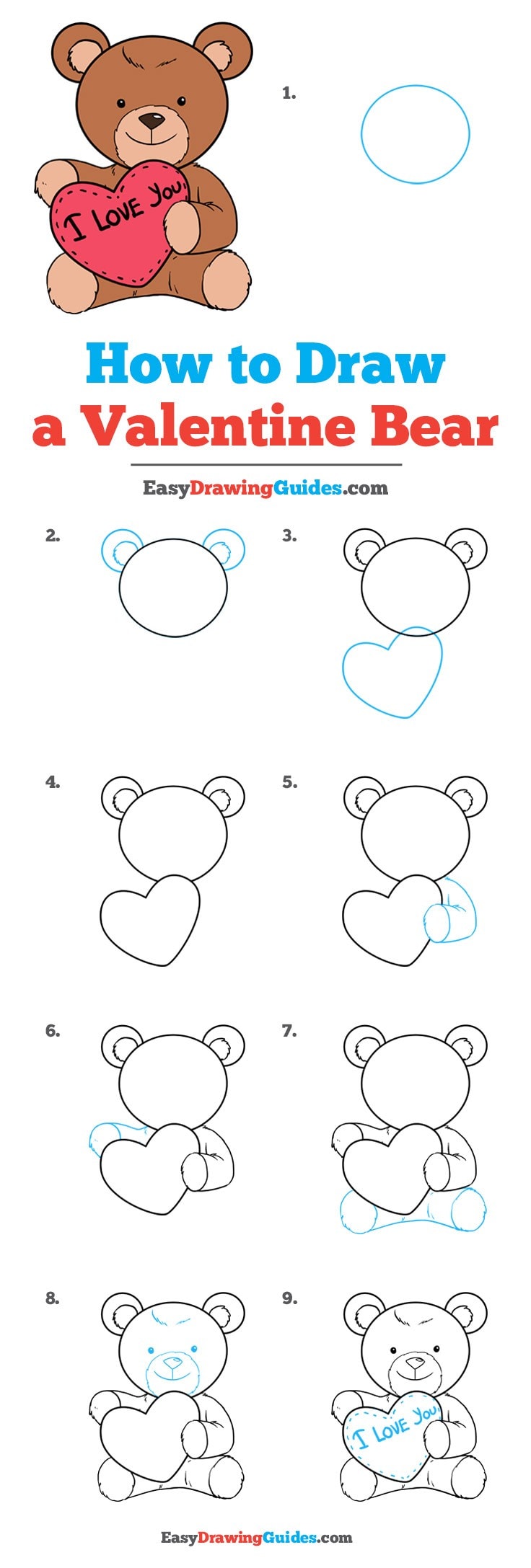 736x2175 How To Draw A Teddy Bear With A Heart
