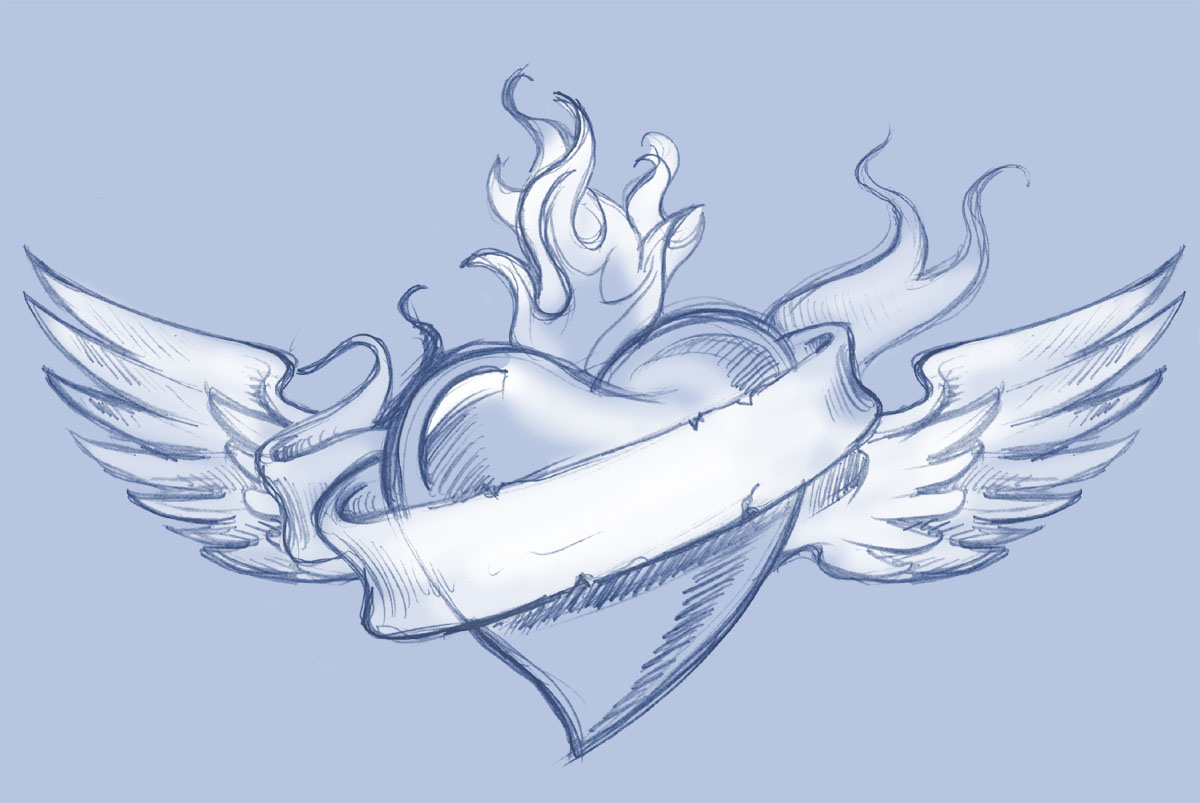 1200x803 Heart Tattoo Sketch By Deathrockmusic555 Design 1200x803 Pixel