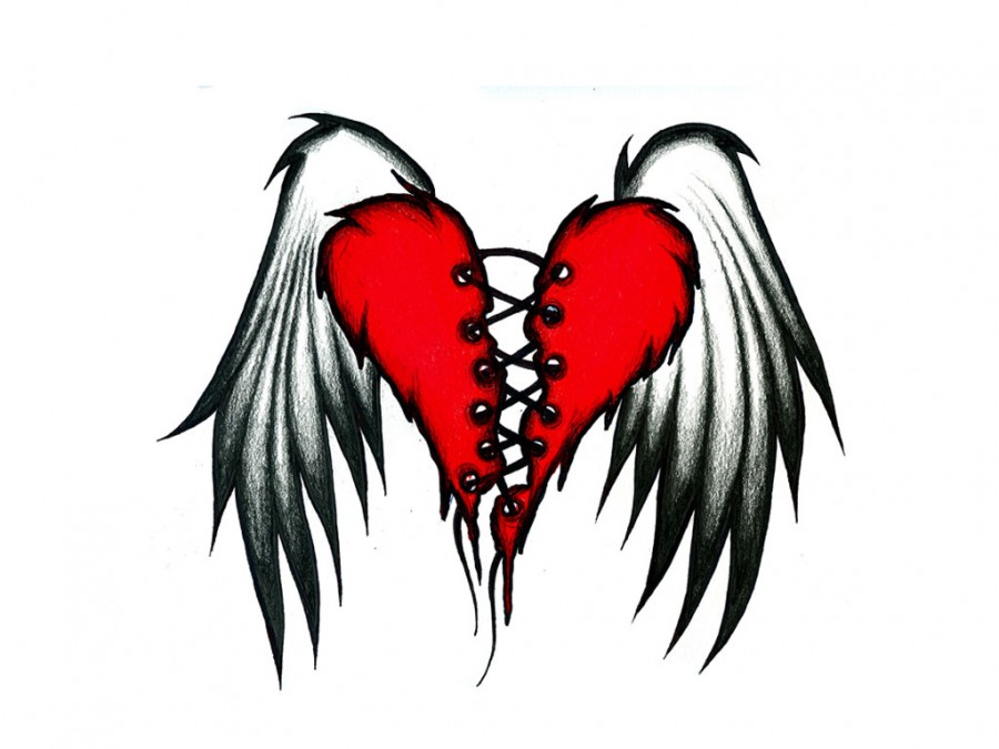900x675 The Flying Wings Of Broken Heart Tattoos