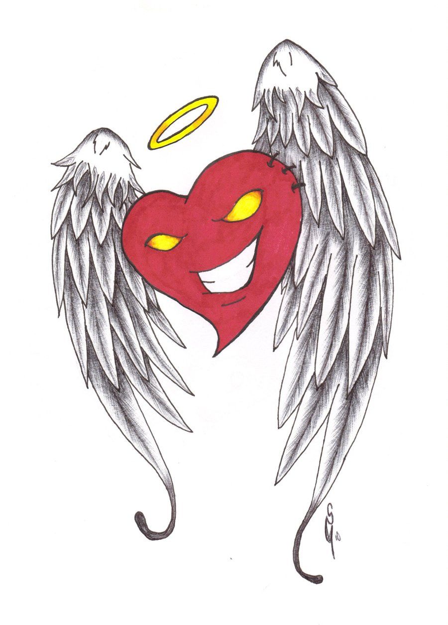 Heart Wings Drawing at GetDrawings | Free download