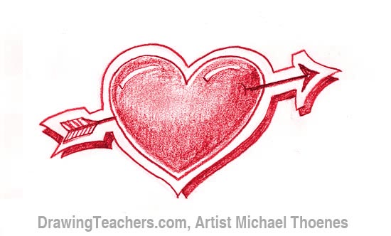 550x332 How To Draw A Heart With Arrow