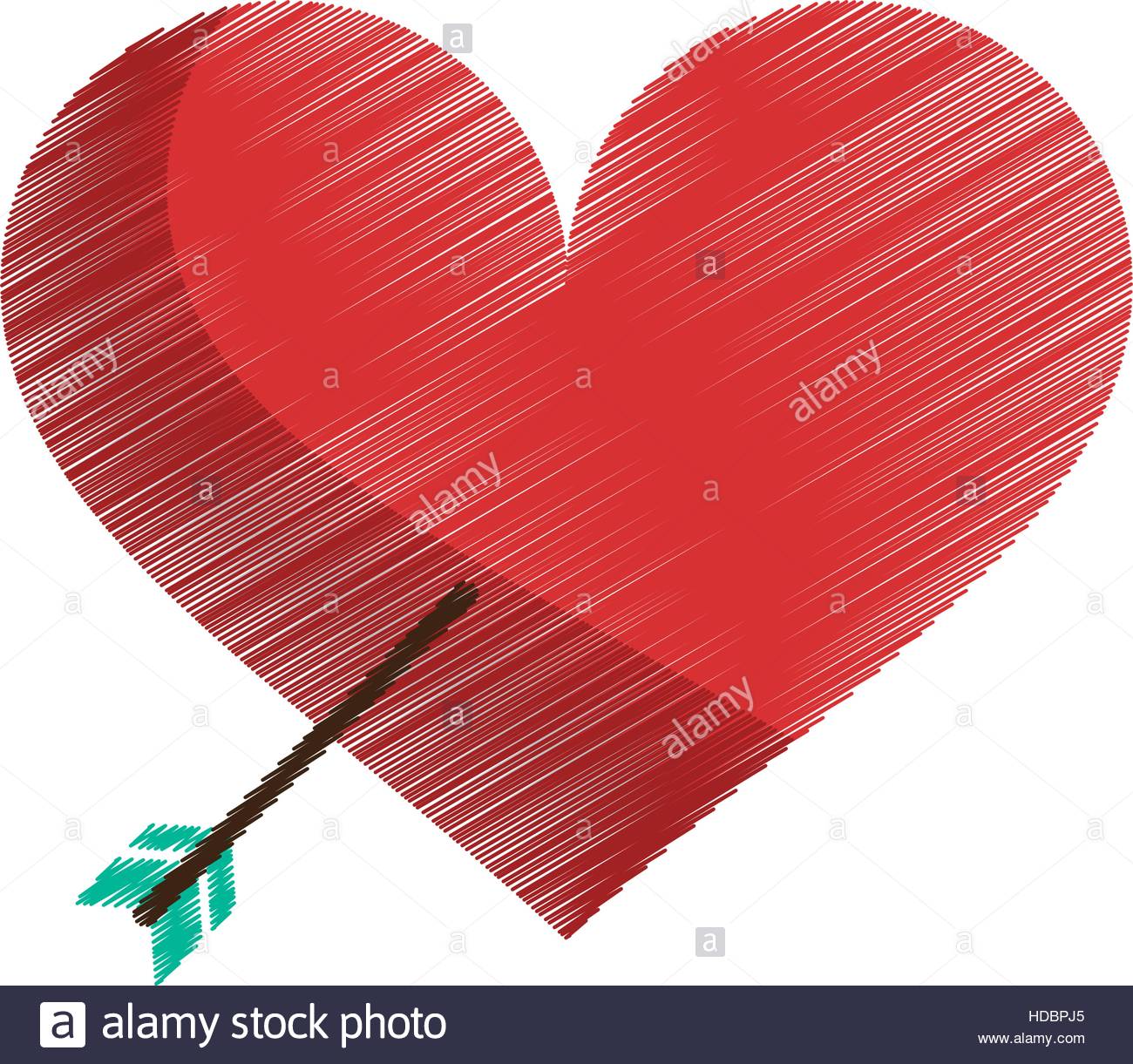 1300x1221 Drawing Red Heart With Arrow Love Symbol Stock Vector Art