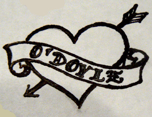 313x240 Traditional Heart And Banner By Odoyletattooflash