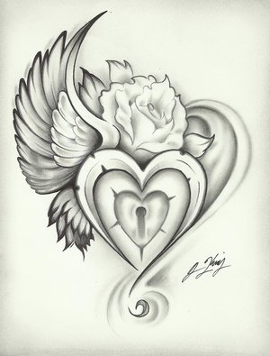 300x395 Heart Rose Tattoo Tattoos Roses, Heart And Tattoos