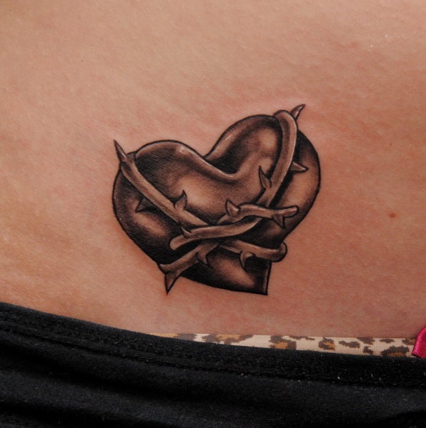 596x600 Heart And Thorns By Amok Lines Tats Tatting, Body