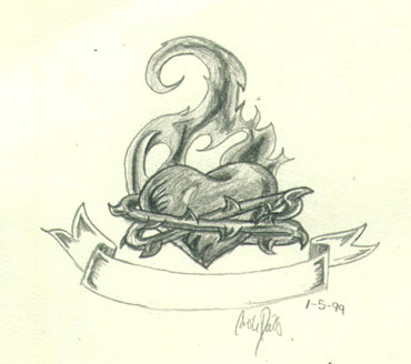 370x328 Heart Flames Thorns By Rubberdukkee