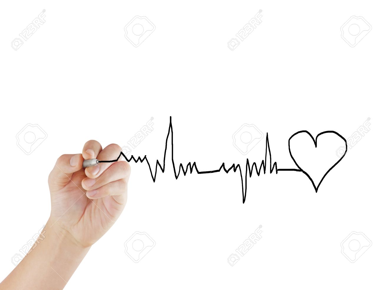 1300x987 Hand Drawing Chart Heartbeat Stock Photo, Picture And Royalty Free