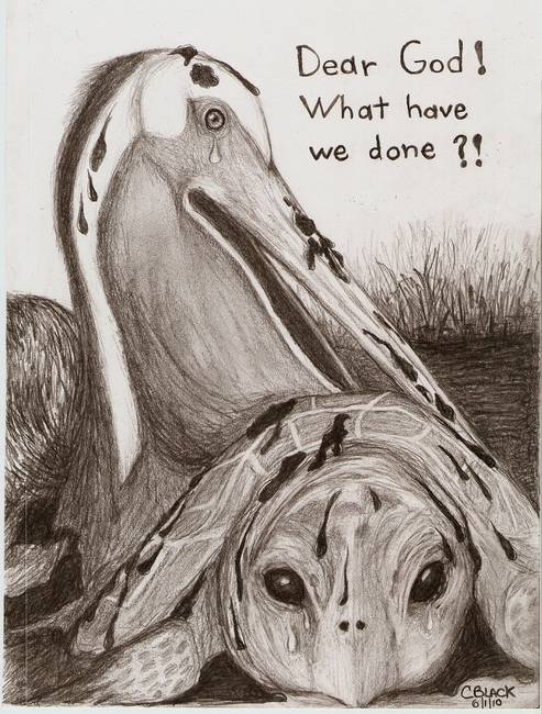 493x650 Oil Spill Heartbreak By Chris Black