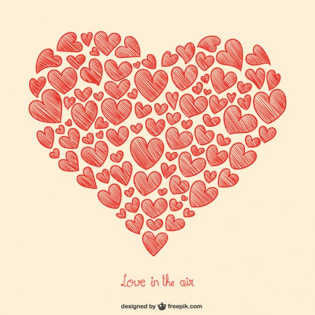 626x626 Valentine's Hearts Drawing Vector Free Download