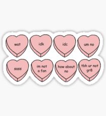 210x230 Candy Hearts Drawing Stickers Redbubble