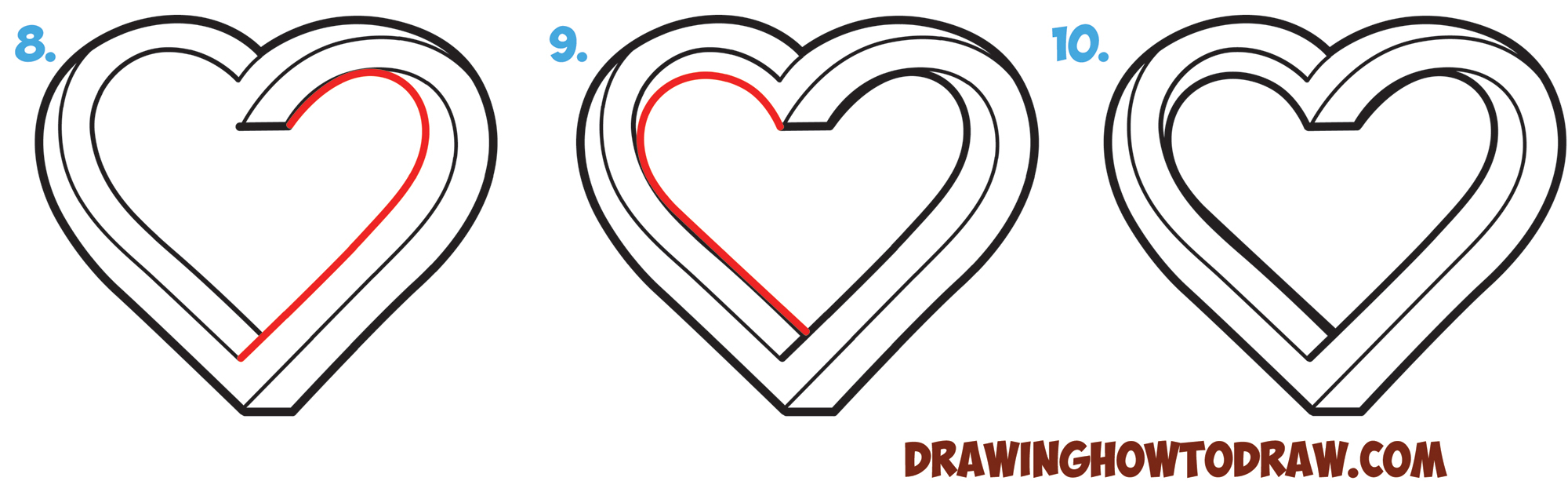 2000x613 Pics Of Hearts Drawing How To Draw An Impossible Heart