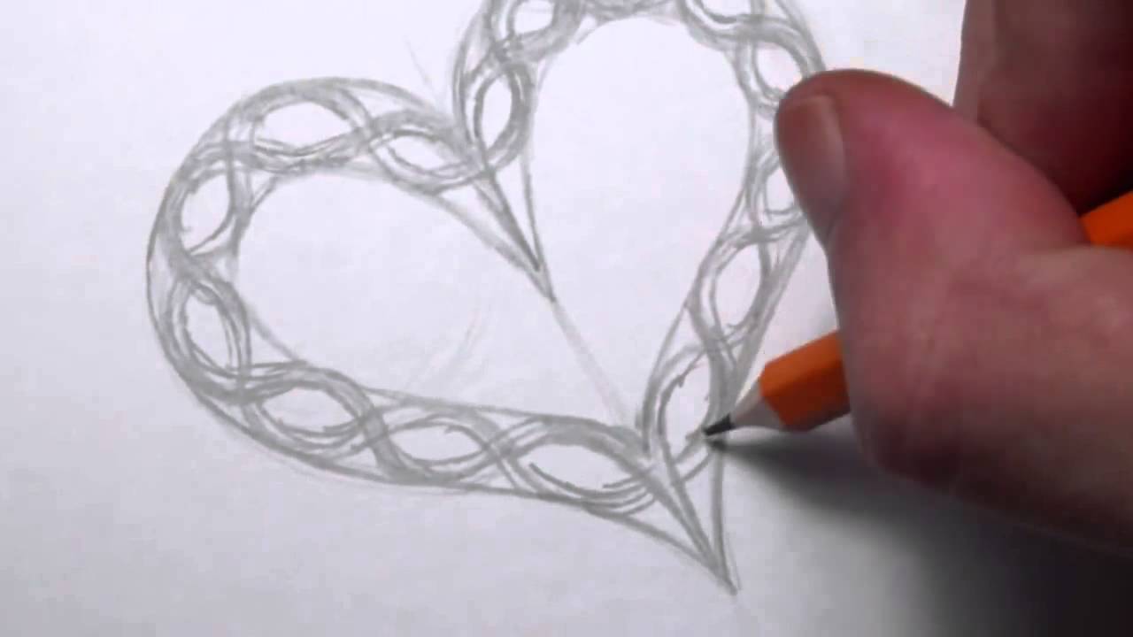 1280x720 Drawing A Celtic Heart Pattern Black Broken Lines