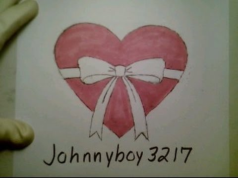 480x360 How To Draw A Valentine Heart With A Bow Ribbon Banner Como