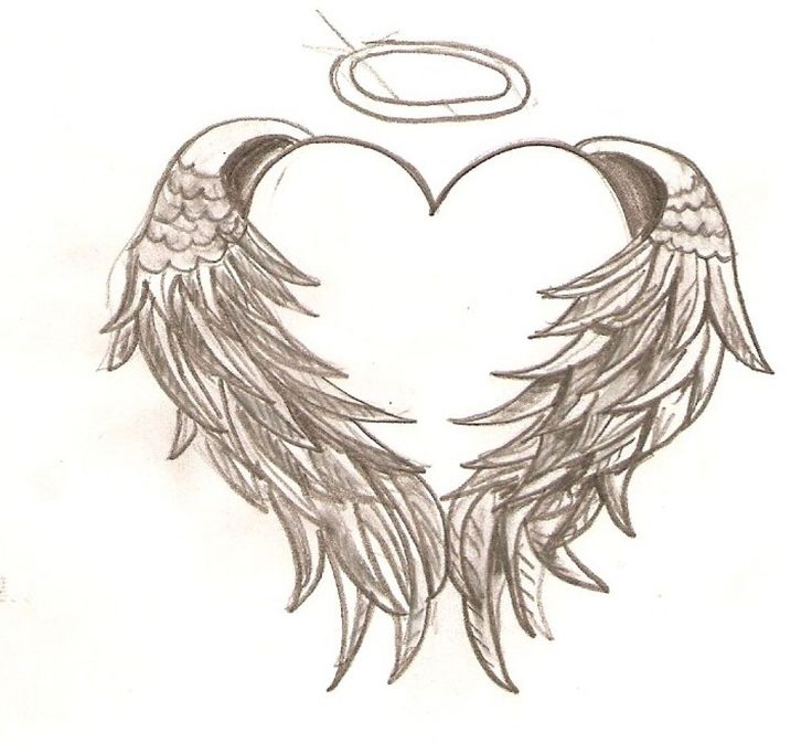 Hearts With Wings Drawing at GetDrawings | Free download