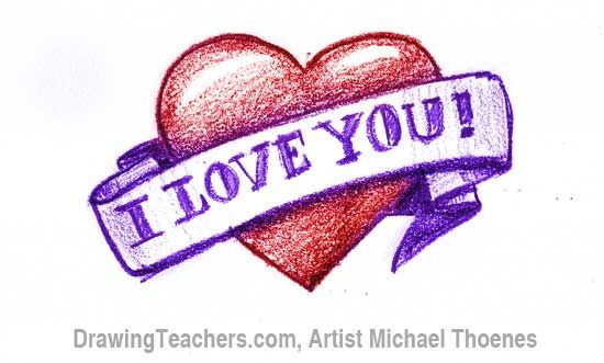 550x331 Drawing A Heart With An Banner Is A Great Way To Say 3d Doodle