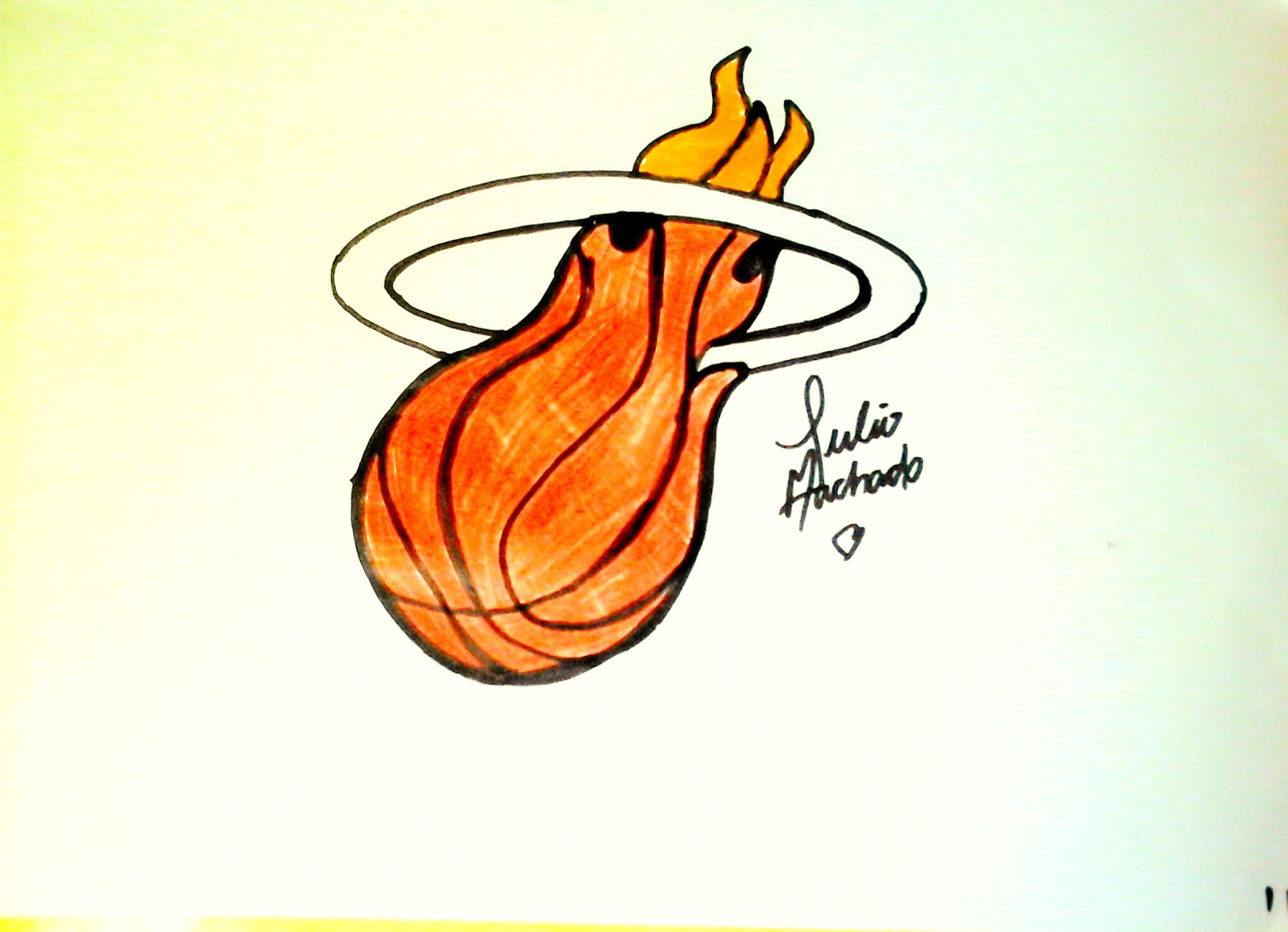 2035x1473 Nba] How To Draw Miami Heat Logo