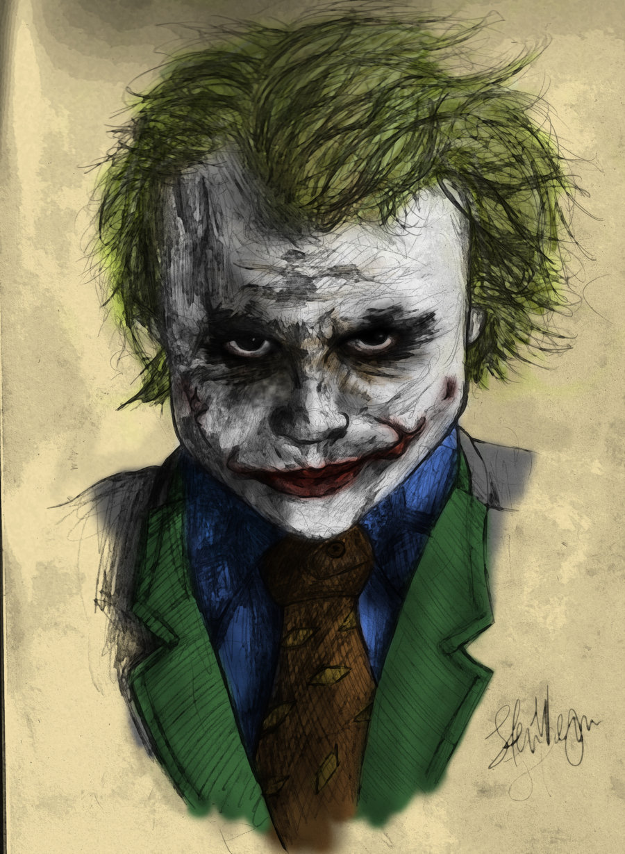 Heath Ledger Joker Drawing at GetDrawings | Free download