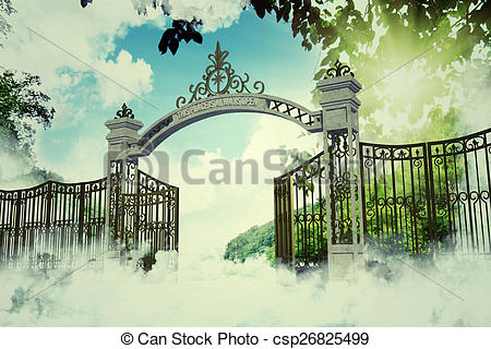 450x320 Heaven Gate In An Old Illustration Stock Illustration