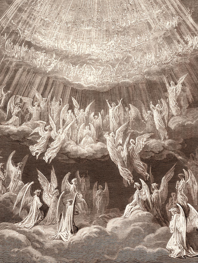 678x900 The Heavenly Choir, By Gustave Gustave Dore Drawing By Litz