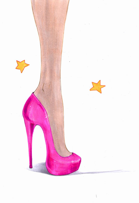 450x655 How To Draw High Heels High Heel, Drawings And Fashion Illustrations