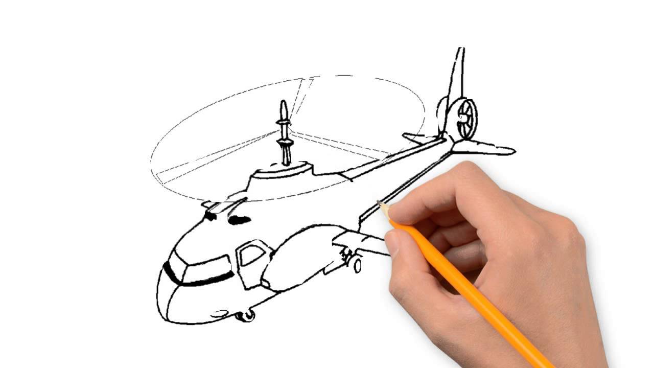 1280x720 Helicopter Transport Pencil To Draw Step By Step