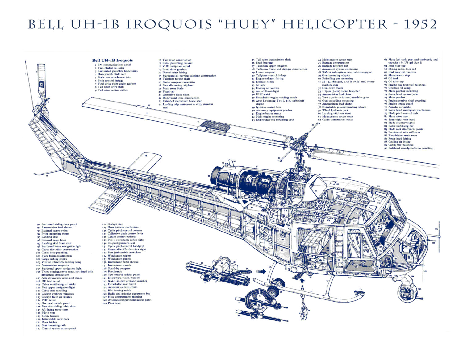1500x1124 Bell Uh 1b Iroquois Military Helicopter Engineering Drawing