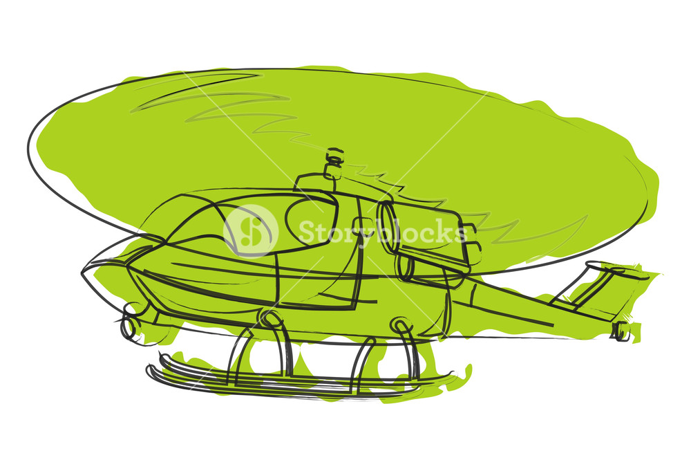 1000x678 Helicopter Vector Drawing Royalty Free Stock Image