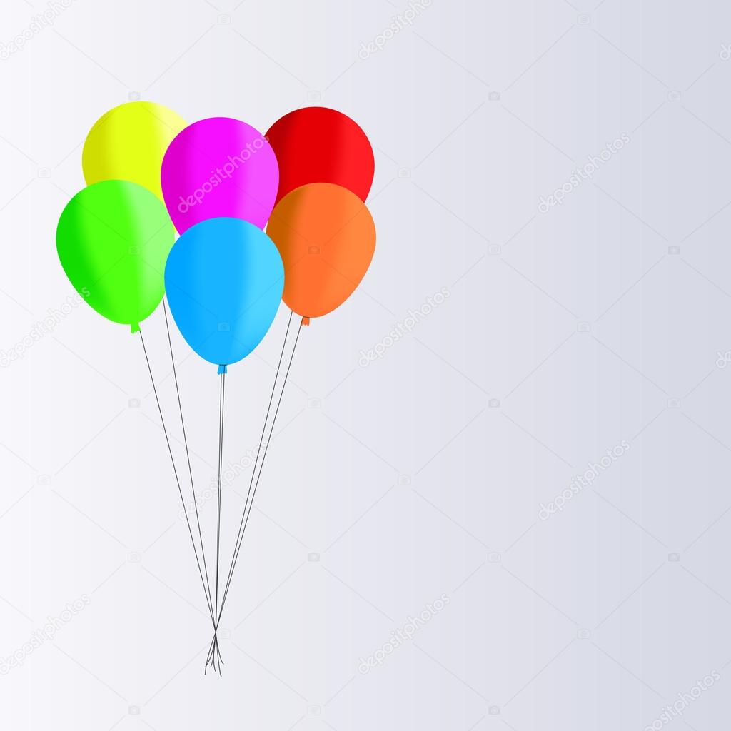 1024x1024 Vector Drawing Of Balloons Filled With Helium To Celebrate