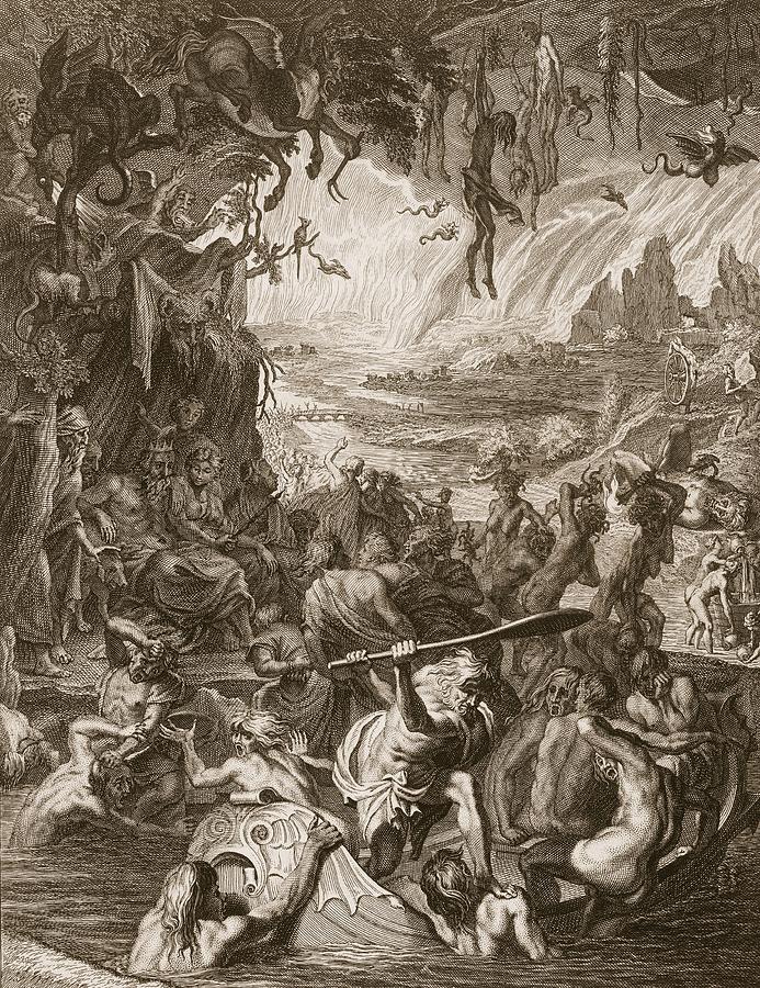 693x900 Scene Of Hell, 1731 Drawing By Bernard Picart
