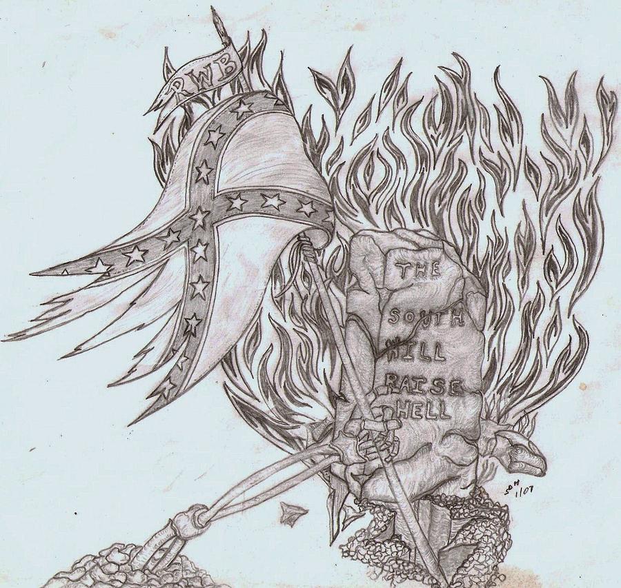 900x853 The South Will Raise Hell Drawing By Steve Hickok