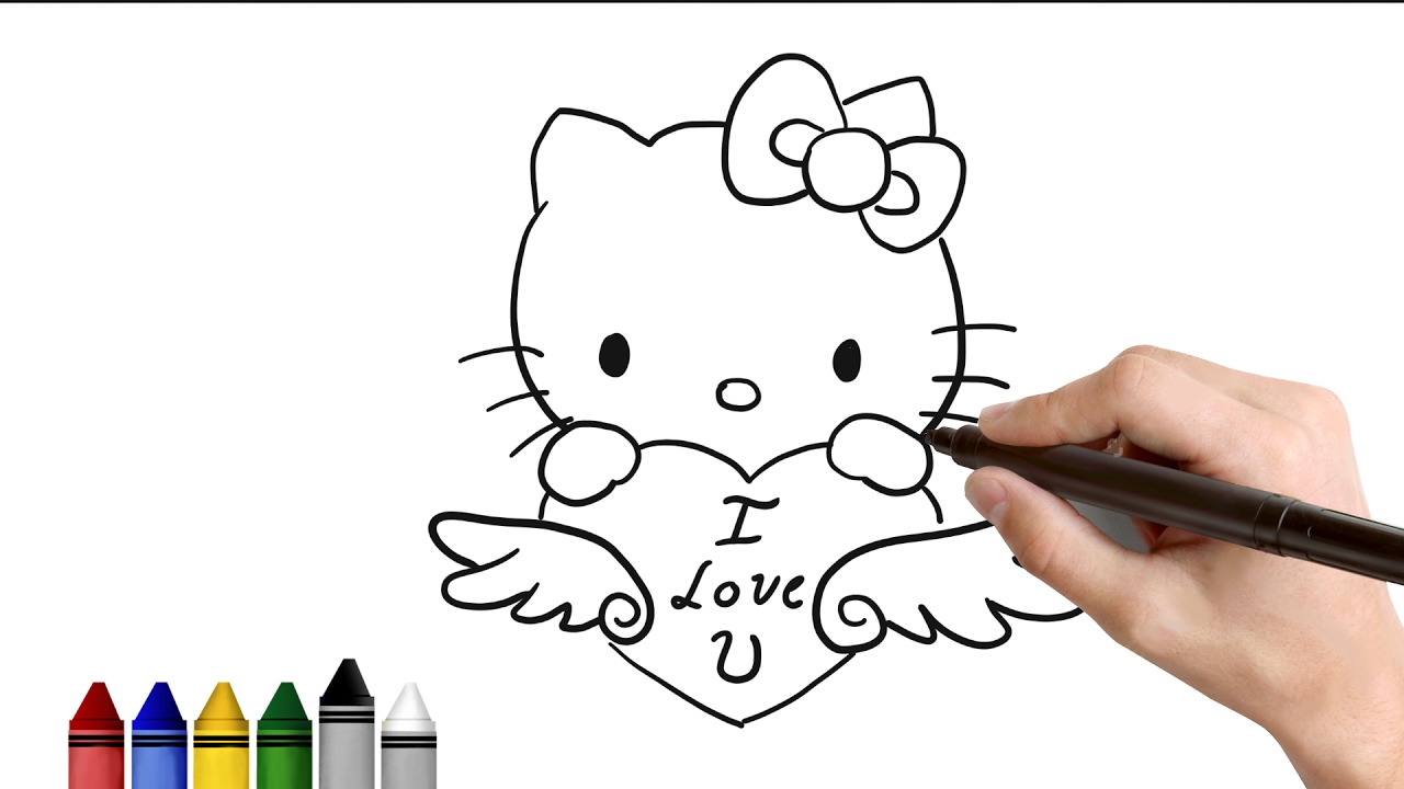 1280x720 How To Draw Hello Kitty For Valentines Day Drawing For Kids