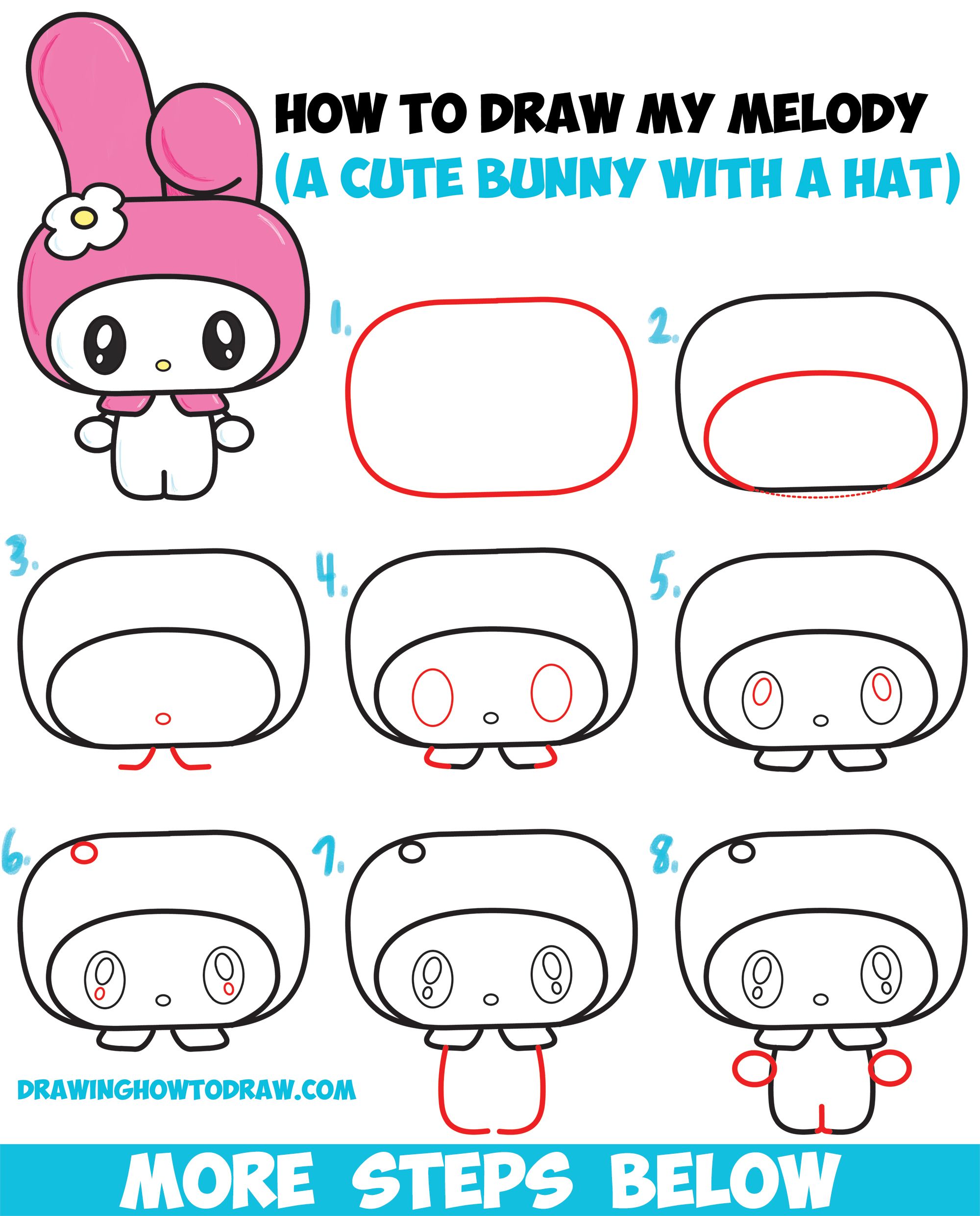 2000x2481 Learn How To Draw Kawaii Chibi My Melody From Hello Kitty