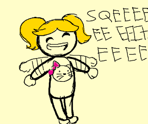 300x250 Little Girl In Hello Kitty Tee Is Excited.