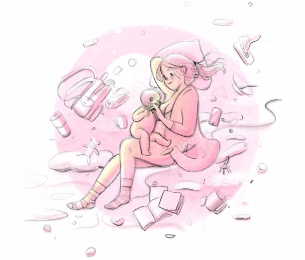 1024x872 Mom Is Drawing Breastfeeding Illustrations Popsugar Australia