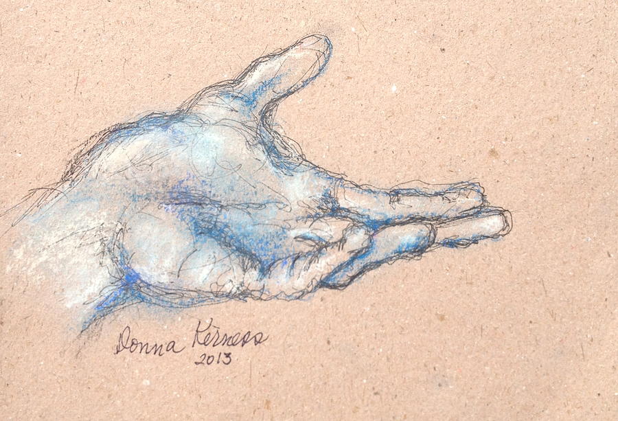 900x613 Helping Hand Drawing By Donna Kerness