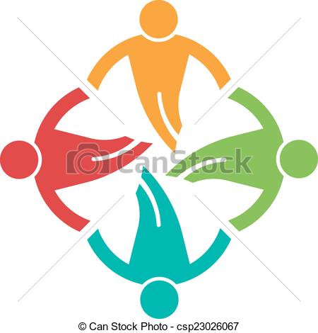 450x470 People Ground In Circle 4 , Helping Each Other.vector Icon Clip