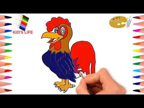 480x360 How To Draw A Hen Easy Step By Step Coloring And Drawing