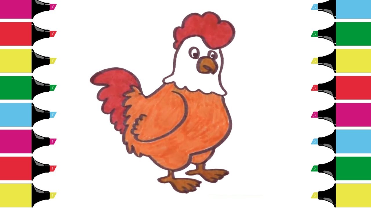 1280x720 Learning Colors Kids By Drawing Hen, Coloring Pages
