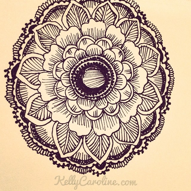 640x640 Henna Tattoo Design Of A Mandala Drawing By Kelly Caroline