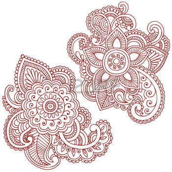 350x350 Henna Design Hand Drawn Abstract Henna (Mehndi) Paisley Doodle