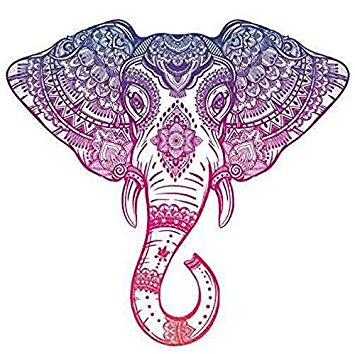 355x354 Purple Pink Ombre Henna Pattern Elephant Head Drawing