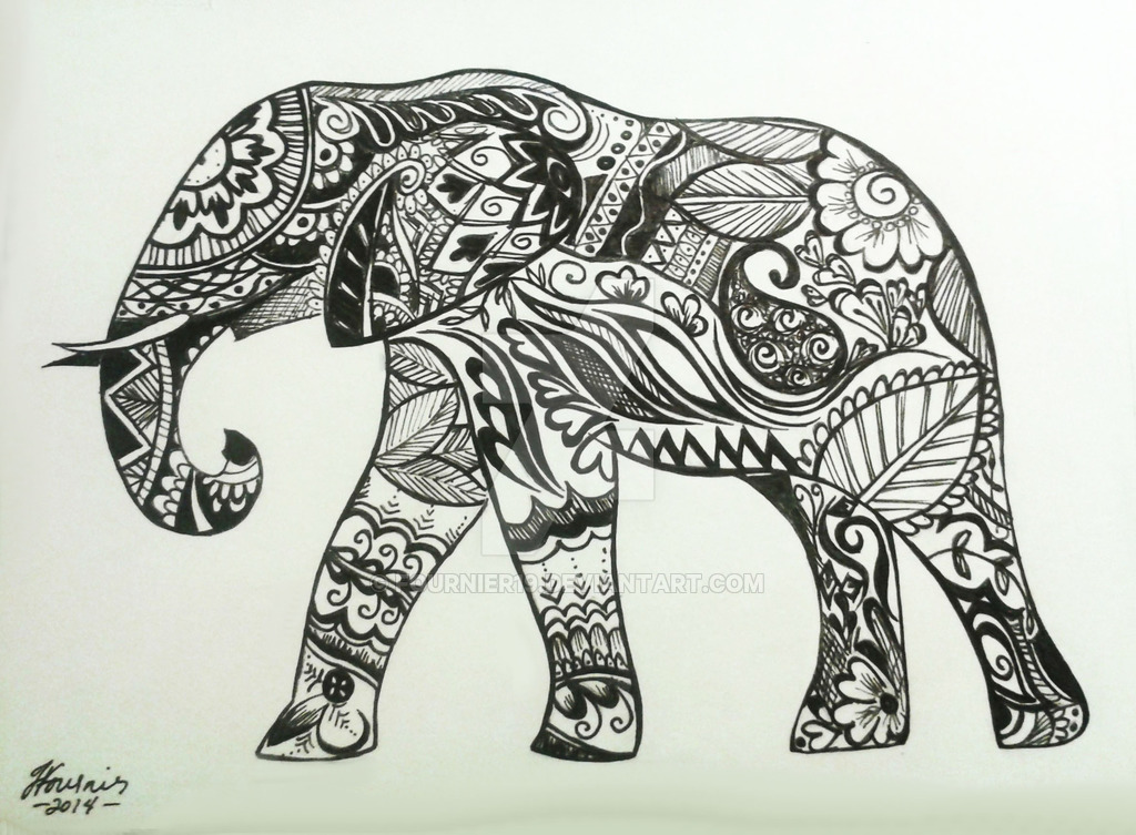 Henna Elephant Drawing at GetDrawings | Free download