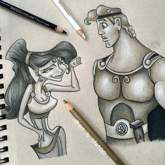 581x582 Megara Amp Hercules (Drawing By Art Is Life100 @instagram)