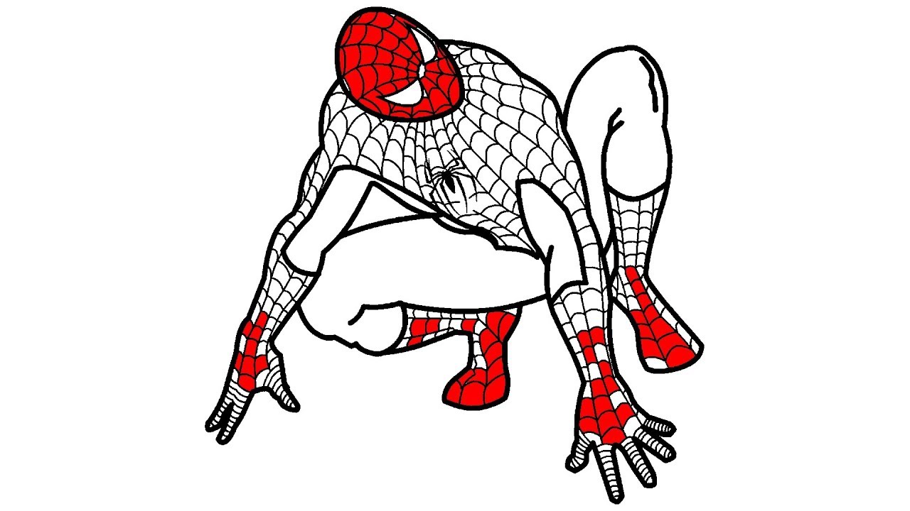 1280x720 How To Draw Hero Spiderman And Coloring For Kids