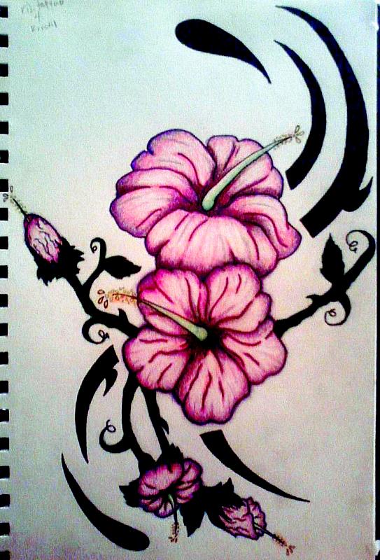 543x800 Tribal Hibiscus By Kdlynn On Hibiscus Flower Tattoo