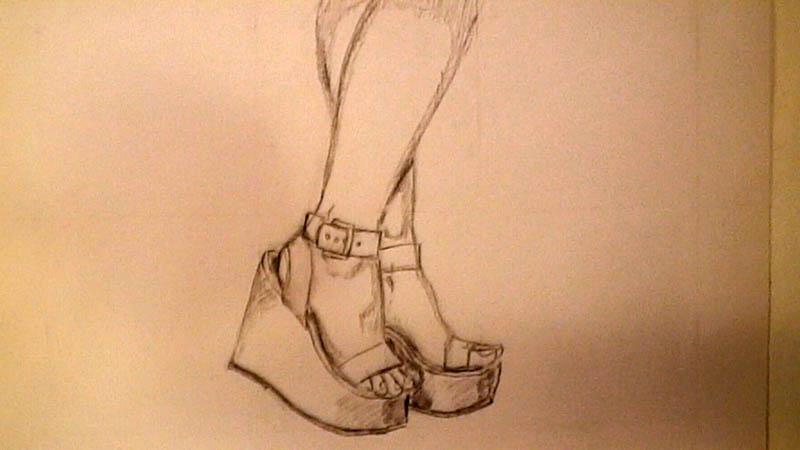 800x450 How To Draw Wedge High Heel Shoes Let's Draw People Art
